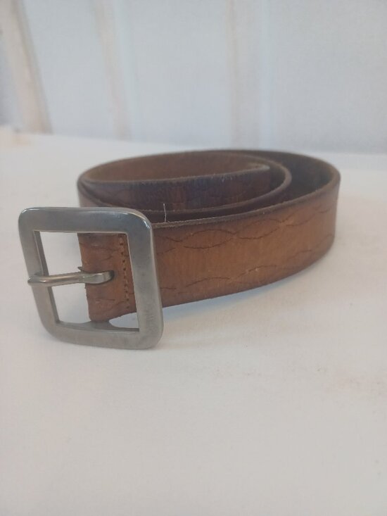 GAP Other - Vintage 80s GAP Leather Belt Made in USA Wavy Embossed Pattern Boho Western